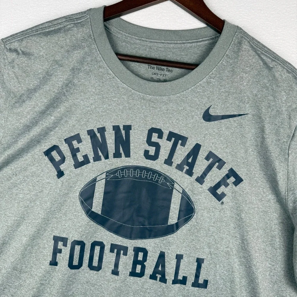 Penn State Football Nike T-Shirt Mens 2XL Gray Dri-Fit Collegiate Activewear